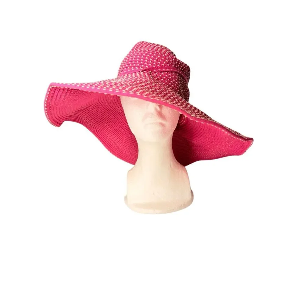 SanHat Diego Co Pink Wide Brim Sun Hat Floppy Beach Hat Packable Vacation Resort